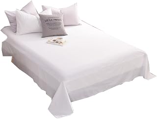 Twin Flat Sheet Only Extra Soft Brushed Microfiber Top Sheets , Wrinkle Free Breathable Machine Washable Easy Care (Twin, White)