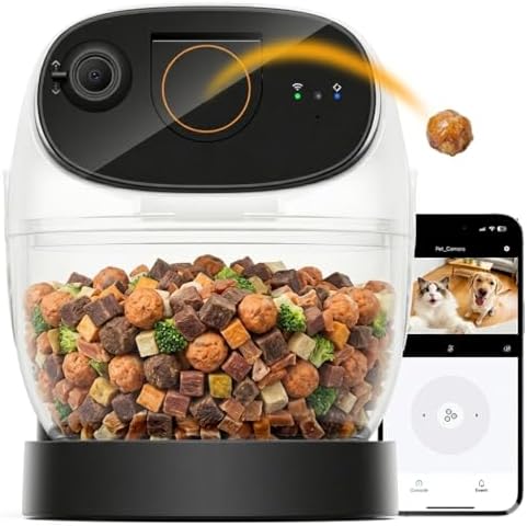 2026 3K Pet Camera Treat Dispenser, 32ft Remote Tossing for Dogs ...
