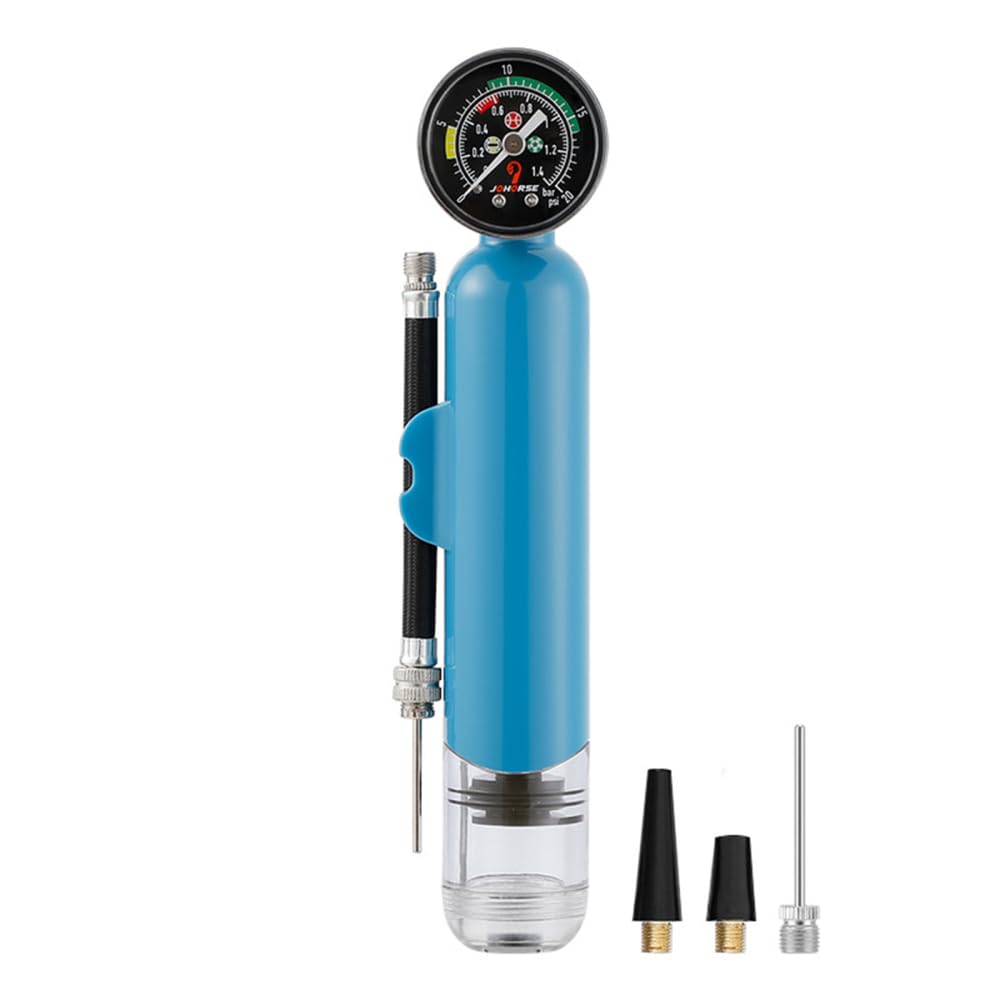 Portable Air Pump, ABS Waterproof Hand Held Air Pump with Pressure Gauge for Basketballs Soccer Balls and More