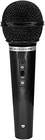 Microfone Dinâmico Profissional com Fio, Corpo Metálico, Conector P10 (1, preto)