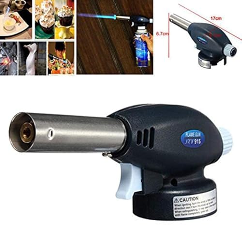 Image of Flamethrower Butane Burner Auto Ignition Camping Weldin Blow Torch for Creme Brulee, Kitchen, Cooking, BBQ