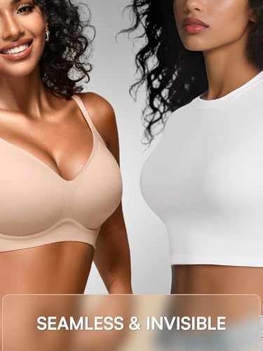 Image of Wireless Jelly Bras for Women No Underwire - S-2XL Seamless Padded T-Shirt Bralette with Support, Comfortable Everyday Bra