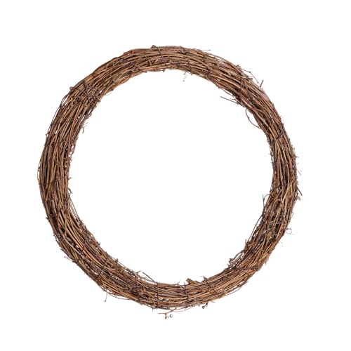 Grapevine Wreath Set Marrywindix 1 Piece Natural Vine Branch Wreath Christmas DIY Rattan Wreath Garland for Christmas Holiday Craft Wedding Decor (14 in.)