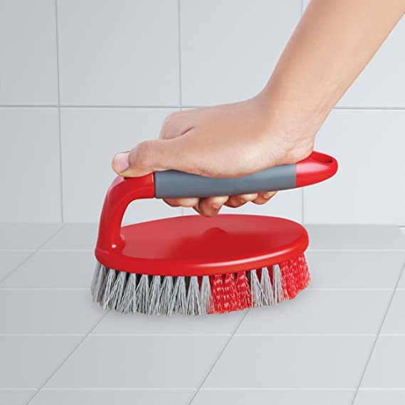 Cello Kleeno Tile Scrubber Plastic Brush, Red and Grey