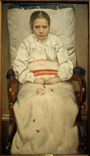 Tableau émotionnel Christian Krohg Fille malade impression toile pour décor inspirant