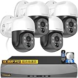 【4K800万画素・自動追跡・双方向通話・PTZ制御】 OOSSXX 有線 poe 防犯カメラセットランキング 屋外 poe給電 監視カメラ・録画機セット 4台 防犯カメラ 有線 屋外 適格請求書発行可(OSX-POE-PTZ80042T)