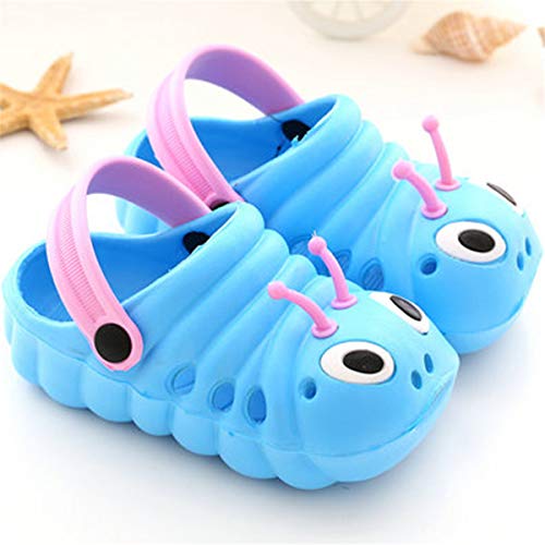Tmeog Baby Sandals, Boys Girls Sandals Clogs Cute Caterpillar Slip On Lightweight Kid's Beach Slipper (Blue, 2_Point_5_Years) #TOP3