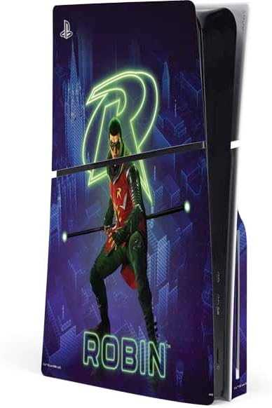 Skinit Decal Gaming Skin Compatible with PS5 Slim Disk Console - Officially Licensed DC Comics Gotham Knights Robin Design