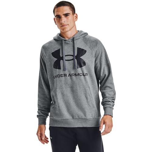 Under Armour Herren Rival Fleece Big Logo Hd T-Shirt, Pitch Grey Light Heather/Schwarz (012), S – Ansicht 2