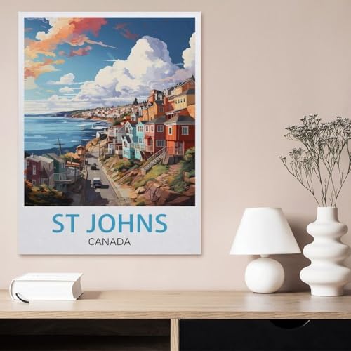 Plaque métal étain St John's Canada抗变性复古墙饰避免纸张海报破损