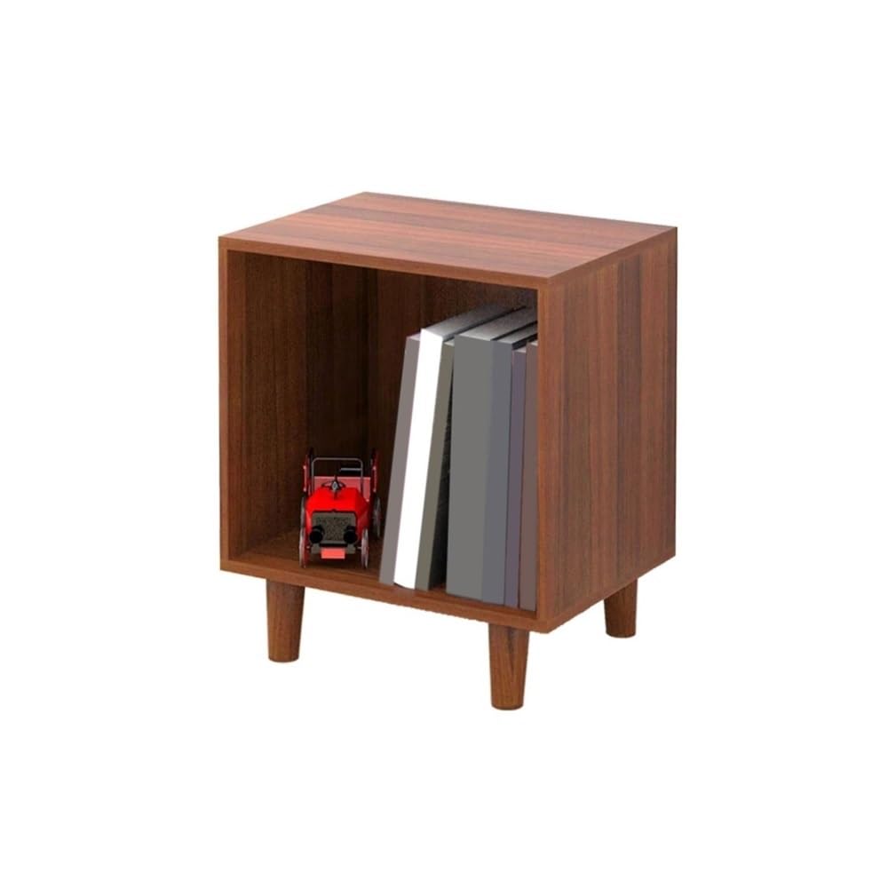 RYUQW3RE Cd Storage Rack Low Open CD Record Cabinet Wooden Storage Bookcase Bedside Table with Feet