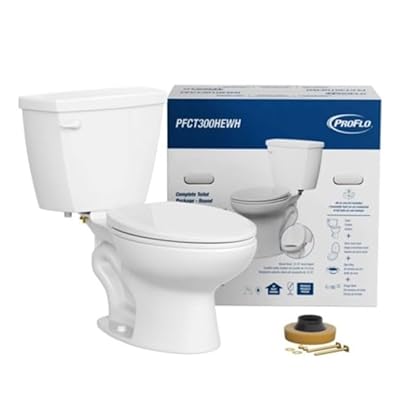 PROFLO PFCT300HE Complete 1.28 gpf Standard Height Round Two Piece Toilet with 12 in. Rough-In - White