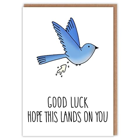 Funny Good Luck Card - Bird Muck for Luck - Wishing You Luck - Lucky Charm - For Driving Test - Exams - New Job - Bon Voyage - Travelling - For Him Her Colleague Cover
