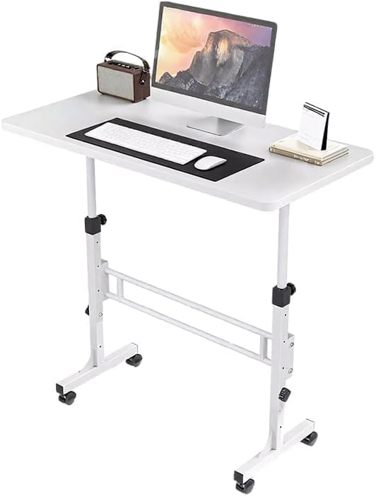 Portable Standing Desk Adjustable Height 27 5-43 3 Small Computer Desk with Wheels Foldable Home Office Desk Folding — view 9