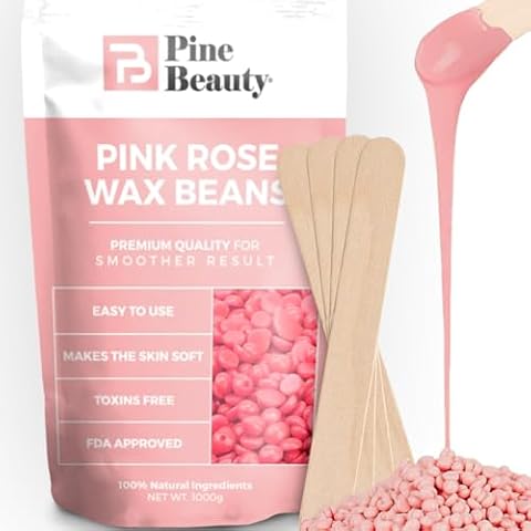 2.2 Lbs Hard Wax Beads - Big Bag Wax Beans, Complete Kit for Painless Hair Removal 10 Extra Waxing Spatula Applicator for Bikini Area, Face, Legs, Eyebrow, Body Pearl Wax Warmer and Brazilian Wax Cover