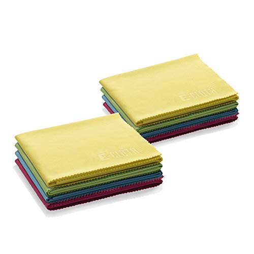 E-Cloth Glass & Polishing Microfiber Cleaning Cloth, Assorted Colors, 8 Count