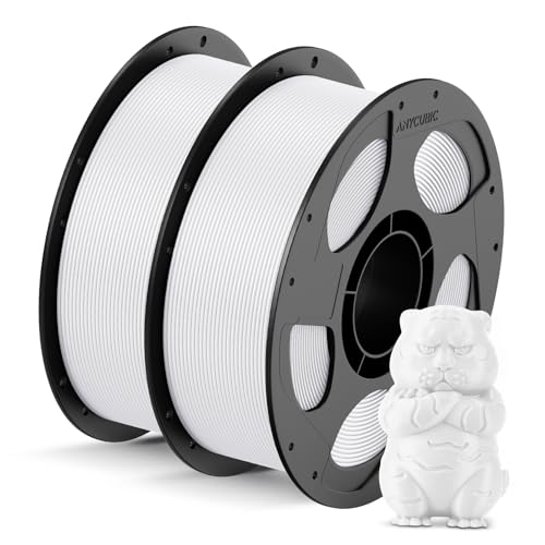 Image of ANYCUBIC PLA 3D Printer Filament Bundle, 3D Printing PLA Filament 1.75mm Dimensional Accuracy + /- 0.02mm, 1KG Reusable Spool (2.2 lbs), 2KG White + White