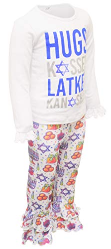 Image of Unique Baby 2 Piece Girls Double Ruffle Leggings and Long Sleeve Shirt Clothes Set Kid and Toddler Girl Outfit