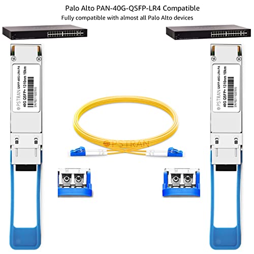 Image of 40GBASE-LR4 QSFP+ Optical Transceiver Module Compatible with Palo Alto Networks PAN-40G-QSFP-LR4 40G QSFP+ LR4 1310nm 10km DDM Duplex LC SMF