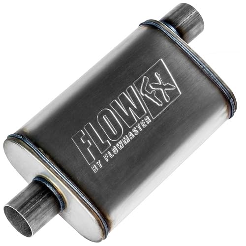 Flowmaster Flow FX Chambered Muffler – 2.50” Offset In / 2.50” Center Out – Moderate Sound – Stainless Steel – Affordable Performance for Modern Trucks, Muscle Cars & Daily Drivers (71226)
