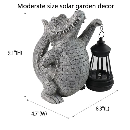 Statue d'alligator lumineuse, cadeau idéal pour amateurs de jardin - 8