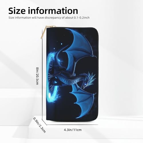 Magical Blue Dragon-E Print Wallet Women, Leather Bifold Multi Card Wallet, Long Purse Women's Wallets2
