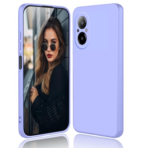 DESSEN Funda para Realme C67 4G - Líquida Silicona Carcasa con Forro de Microfibra Antiarañazos Delgada y Suave TPU Cover Anti-Choques Protectora Case, Morado