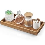 ALELION 13' Bathroom Vanity Tray for Counter - Acacia Wood Decorative Tray for Toilet Tank Makeup Perfume Jewelry Catchall Coffee Table - Wooden Kitchen Countertop Organizer for Soap Dispenser