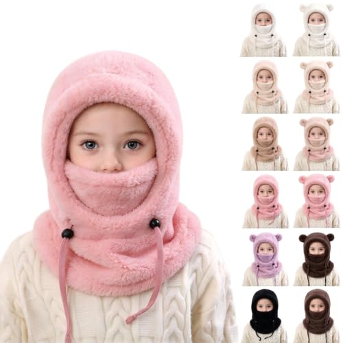 Toddler Kids Balaclava Winter Ski Mask Warm 3 in 1 Neck Warmer Hats Pink - image 1