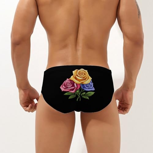 Roses Flower Floral Men's Swim Trunks Briefs Swimsuit Swimwear Bathing for Underwear Beach2