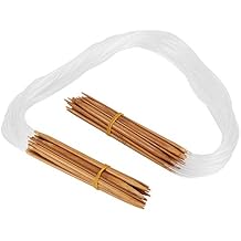 18Pcs Circular Knitting Needles Set, 0.2-1cm Sizes Double Pointed Wooden Knitting Needles with Transparent Tube for Sweaters Scarves Hats DIY Yarn Craft