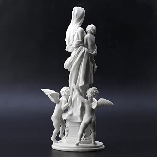Estatua Madonna de resina blanco mármol 14 in miniatura 7