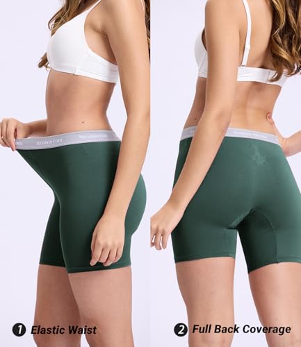 BAMBOO COOL Womens Boxer Briefs Boy Shorts Underwear Soft Stretch Panties for Women, 5-Pack4