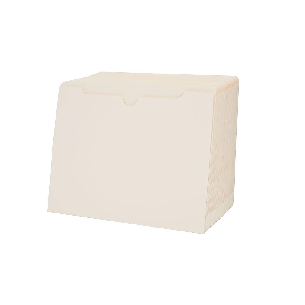 Staples Paper Stock File Jackets, Letter Size, 2‑Inch Expansion, Durable Manila Construction – 50/Box