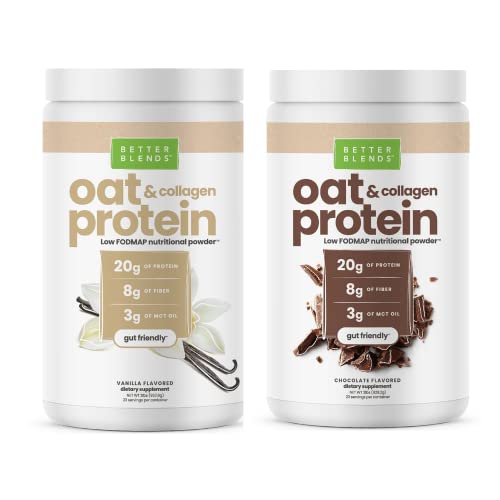Better Blends Oat And Collagen Low Fodmap Nutritional Gut Friendly Protein Powder, Vanilla And Chocolate #TOP1