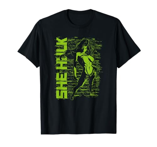 Marvel She-Hulk Built Tough Brick Silhouette Portrait T-Shirt