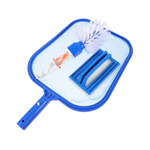 HAKIDZEL Ergonomic Pool Cleaning Tools 1 Set Net Scoop Sponge Brush Handheld Brush for Pond Aquarium