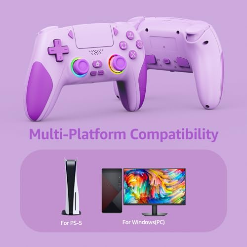Image of Kamylorus Wireless Controller for PS-5 PC, Hall Effect Controller | Programmable,Remap,Turbo,Dual Vibration, 3.5mm Audio Jack,Motion Sensing Control