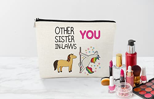 EXUQO Sister in Law Gifts,Funny Makeup Bag,Gift for Sister,Sister In Law Birthday Gifts,Funny Sister in Law Gifts,Graduation Wedding Gift for Sister Friend Cosmetic Bag Pouch3