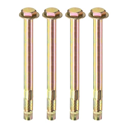 Image of M METERXITY 4-Pack Hex Expansion Bolt, M10x150mm Colored Galvanized Iron-Carbon Steel External Hex Expansion Bolts, Anti-Corrosion Metal Bolt for Concrete /Dry Brick /Block Walls