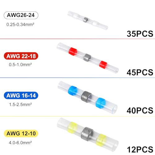 Cooclensportey 0004 132Pcs Solder Seal Wire Connectors thumb #1