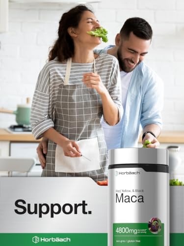 Image of Horbaach Maca Root Capsules for Men and Women | 120 Pills | High Potency Extract | Non-GMO and Gluten Free Formula