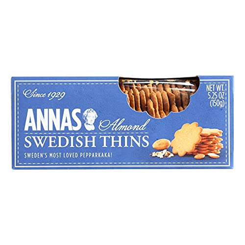 Anna's Almond Thins Swedish Cookies 5.25 Oz (Pack of 12)