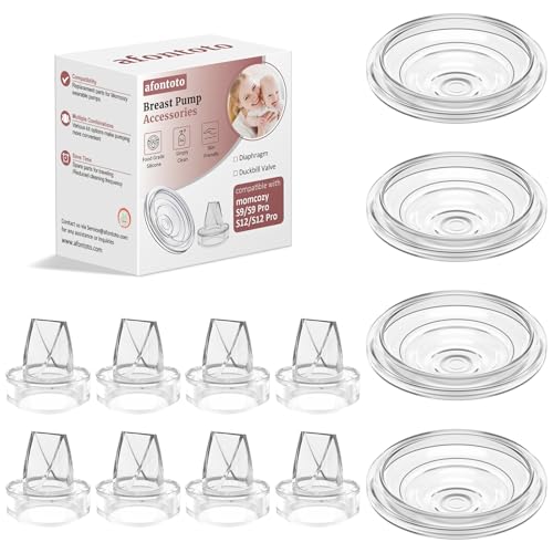 8 válvulas de pico de pato de silicona y 4 diafragmas de silicona compatibles con momcozy S9/S12/S9 Pro/S12 Pro, piezas de repuesto para sacaleches eléctrico, kit de extracción esencial para mamás