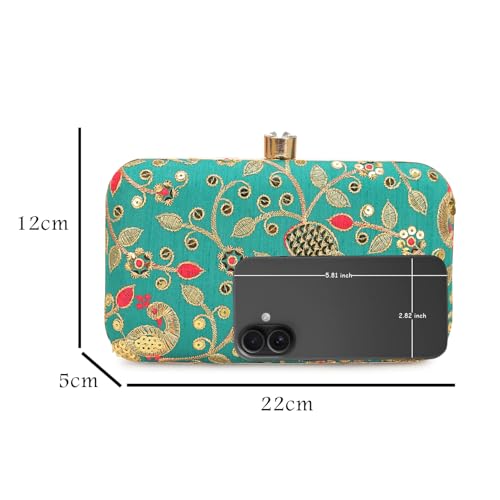 Image of LONGING TO BUY Hand Crafted Designer Box Clutch - Zari Embroidery For Women
