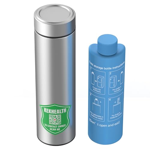 KEKHEALTH Pochette Isotherme Insuline 60H, Trousse Isotherme Medicament, Glaciere Medicale Voyage, Kit Diabète Avec 2 Sachets de Glace, Original QR Étiquette...