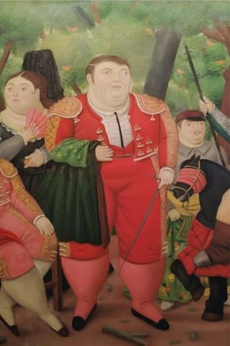 Peinture Fernando Botero Lefty pour un salon contemporain et chaleureux