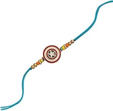 nestroots Captain America Rakhi for Brother Kids | Superhero Shield Design Beads | Marvel Character Style for Raksha Bandhan