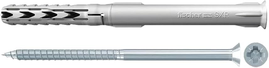 Frame Fixing SXR 3/8" x 4" (10x100 mm) Wall Anchors with Screws TRX Head Push-Through Installation for Solid and Hollow Materials - 50 Pcs