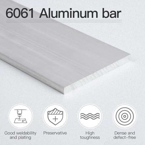 Image of 1 /4 inch (6mm) X 3 inch(75mm) Square Aluminum Flat Bar 12 inch Long, 2 Pieces 6061 General Purpose Plate T6511 Solid New Mill